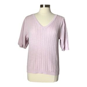 LOFT V‎ Neck Knit Sweater Light Lavender